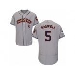 Houston Astros #5 Jeff Bagwell Authentic Grey Road 2017 World Series Bound Flex Base MLB Jersey