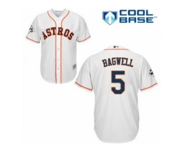 Houston Astros #5 Jeff Bagwell Replica White Home 2017 World Series Bound Cool Base MLB Jersey