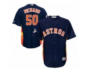 Houston Astros #50 J.R. Richard Replica Navy Blue Alternate 2017 World Series Bound Cool Base MLB Jersey