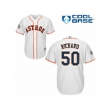 Houston Astros #50 J.R. Richard Replica White Home 2017 World Series Bound Cool Base MLB Jersey