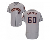 Houston Astros #60 Dallas Keuchel Authentic Grey Road 2017 World Series Bound Flex Base MLB Jersey