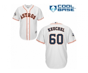 Houston Astros #60 Dallas Keuchel Replica White Home 2017 World Series Bound Cool Base MLB Jersey