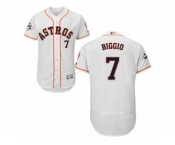 Houston Astros #7 Craig Biggio Authentic White Home 2017 World Series Bound Flex Base MLB Jersey