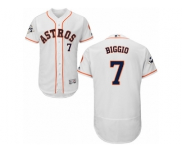 Houston Astros #7 Craig Biggio Authentic White Home 2017 World Series Bound Flex Base MLB Jersey