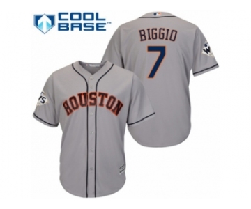 Houston Astros #7 Craig Biggio Replica Grey Road 2017 World Series Bound Cool Base MLB Jersey