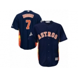 Houston Astros #7 Craig Biggio Replica Navy Blue Alternate 2017 World Series Bound Cool Base MLB Jersey