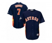 Houston Astros #7 Craig Biggio Replica Navy Blue Alternate 2017 World Series Bound Cool Base MLB Jersey