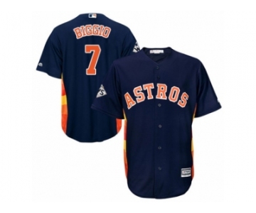 Houston Astros #7 Craig Biggio Replica Navy Blue Alternate 2017 World Series Bound Cool Base MLB Jersey