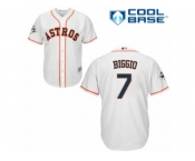 Houston Astros #7 Craig Biggio Replica White Home 2017 World Series Bound Cool Base MLB Jersey