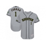 Men 2017 Memorial Day Houston Astros #1 Carlos Correa Flex Base Jersey