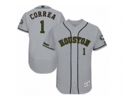 Men 2017 Memorial Day Houston Astros #1 Carlos Correa Flex Base Jersey