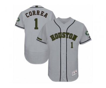 Men 2017 Memorial Day Houston Astros #1 Carlos Correa Flex Base Jersey