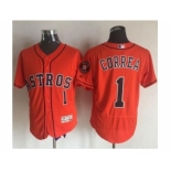 Men Houston Astros #1 Carlos Correa Majestic Orange Flexbase Authentic Collection Player Jersey