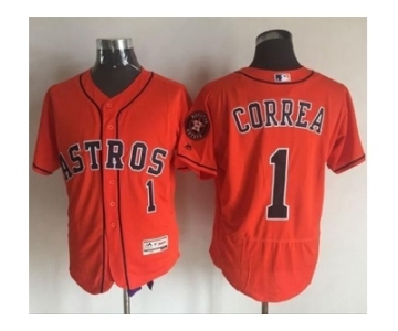 Men Houston Astros #1 Carlos Correa Majestic Orange Flexbase Authentic Collection Player Jersey