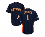 Men Houston Astros #1 Carlos Correa Navy 2018 Gold Program Cool Base Stitched Baseball Jersey