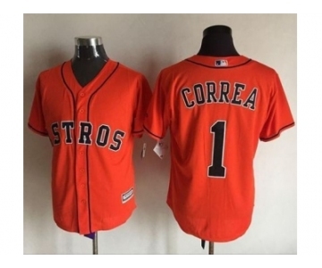 Men Houston Astros #1 Carlos Correa Orange 2016 Official Cool Base Jersey