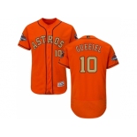 Men Houston Astros #10 Yuli Gurriel Orange FlexBase Authentic 2018 Gold Program Stitched Baseball Jersey