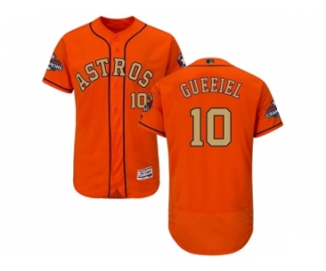 Men Houston Astros #10 Yuli Gurriel Orange FlexBase Authentic 2018 Gold Program Stitched Baseball Jersey