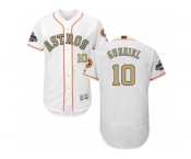 Men Houston Astros #10 Yuli Gurriel White FlexBase Authentic 2018 Gold Program Stitched Baseball Jersey