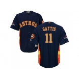 Men Houston Astros #11 Evan Gattis Navy 2018 Gold Program Cool Base Stitched Baseball Jersey