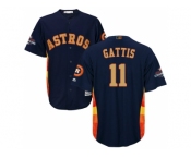 Men Houston Astros #11 Evan Gattis Navy 2018 Gold Program Cool Base Stitched Baseball Jersey