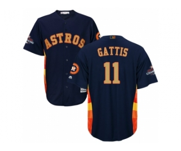 Men Houston Astros #11 Evan Gattis Navy 2018 Gold Program Cool Base Stitched Baseball Jersey