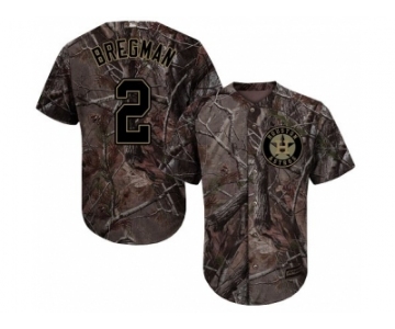 Men Houston Astros #2 Alex Bregman Camo Realtree Collection Cool Base Stitched MLB Jersey