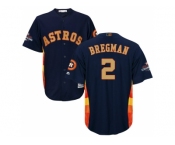 Men Houston Astros #2 Alex Bregman Navy 2018 Gold Program Cool Base Stitched Baseball Jersey