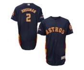 Men Houston Astros #2 Alex Bregman Navy Blue FlexBase Authentic 2018 Gold Program Cool Base Stitched Baseball Jersey