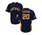 Men Houston Astros #20 Preston Tucker Navy 2018 Gold Program Cool Base Stitched Baseball Jersey