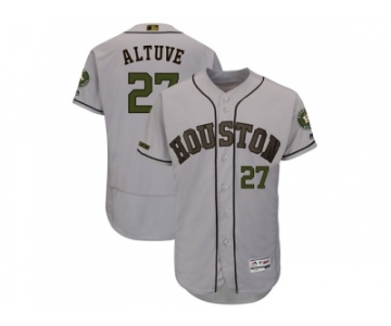 Men Houston Astros #27 Jose Altuve Grey Flexbase Authentic Collection 2018 Memorial Day Stitched MLB Jerse