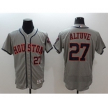 Men Houston Astros #27 Jose Altuve Majestic Gray Flexbase Authentic Collection Player Jersey