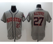 Men Houston Astros #27 Jose Altuve Majestic Gray Flexbase Authentic Collection Player Jersey