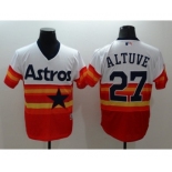 Men Houston Astros #27 Jose Altuve Majestic Orange Flexbase Authentic Cooperstown Player Jersey