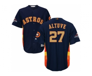 Men Houston Astros #27 Jose Altuve Navy 2018 Gold Program Cool Base Stitched Baseball Jersey