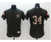 Men Houston Astros #34 Nolan Ryan Majestic Green Salute to Service Flexbase Authentic Collection Jersey