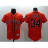 Men Houston Astros #34 Nolan Ryan Majestic Orange Flexbase Authentic Collection Player Jersey