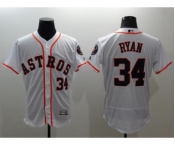 Men Houston Astros #34 Nolan Ryan Majestic White Flexbase Authentic Collection Player Jersey