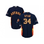 Men Houston Astros #34 Nolan Ryan Navy 2018 Gold Program Cool Base Stitched Baseball Jersey