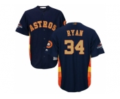 Men Houston Astros #34 Nolan Ryan Navy 2018 Gold Program Cool Base Stitched Baseball Jersey