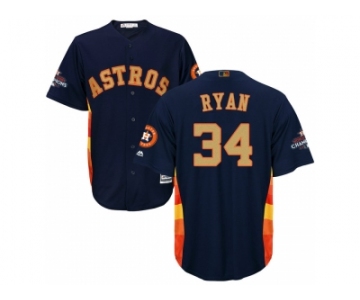 Men Houston Astros #34 Nolan Ryan Navy 2018 Gold Program Cool Base Stitched Baseball Jersey