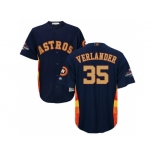 Men Houston Astros #35 Justin Verlander Navy 2018 Gold Program Cool Base Stitched Baseball Jersey