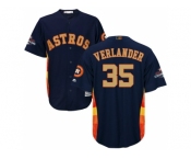 Men Houston Astros #35 Justin Verlander Navy 2018 Gold Program Cool Base Stitched Baseball Jersey