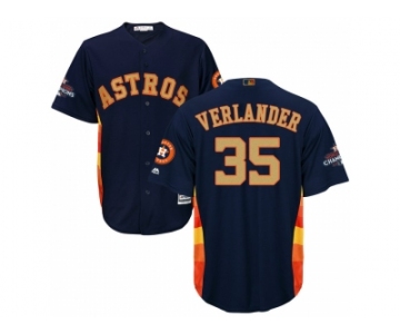 Men Houston Astros #35 Justin Verlander Navy 2018 Gold Program Cool Base Stitched Baseball Jersey