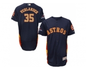 Men Houston Astros #35 Justin Verlander Navy Blue FlexBase Authentic 2018 Gold Program Cool Base Stitched Baseball Jersey