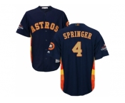 Men Houston Astros #4 George Springer Navy 2018 Gold Program Cool Base Stitched Baseball Jersey