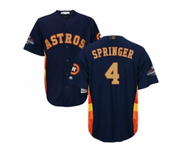 Men Houston Astros #4 George Springer Navy 2018 Gold Program Cool Base Stitched Baseball Jersey