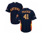 Men Houston Astros #41 Brad Peacock Navy 2018 Gold Program Cool Base Stitched Baseball Jersey