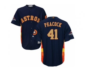 Men Houston Astros #41 Brad Peacock Navy 2018 Gold Program Cool Base Stitched Baseball Jersey