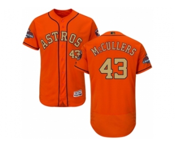 Men Houston Astros #43 Lance McCullers Orange FlexBase Authentic 2018 Gold Program Stitched Baseball Jersey